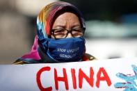 Protest against Uyghur genocide, in London