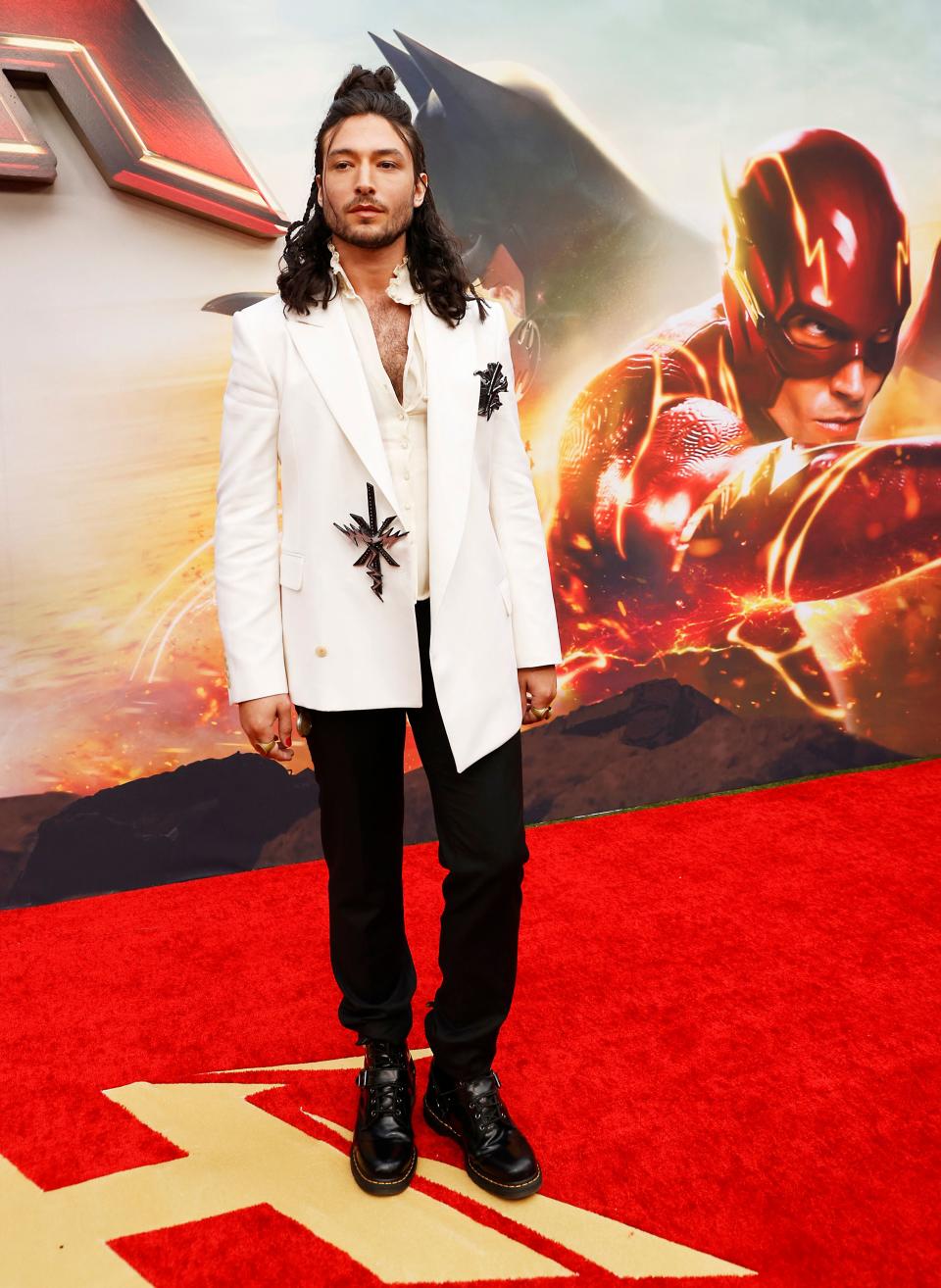 US actor Ezra Miller arrives for the world premiere of 