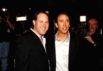 Jon Turteltaub and Nicolas Cage at the LA premiere of Touchstone's National Treasure