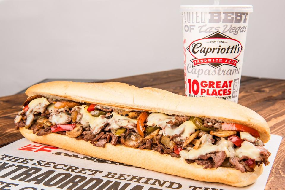 Capriotti's Sandwich Shop cheesesteak with hot and sweet peppers