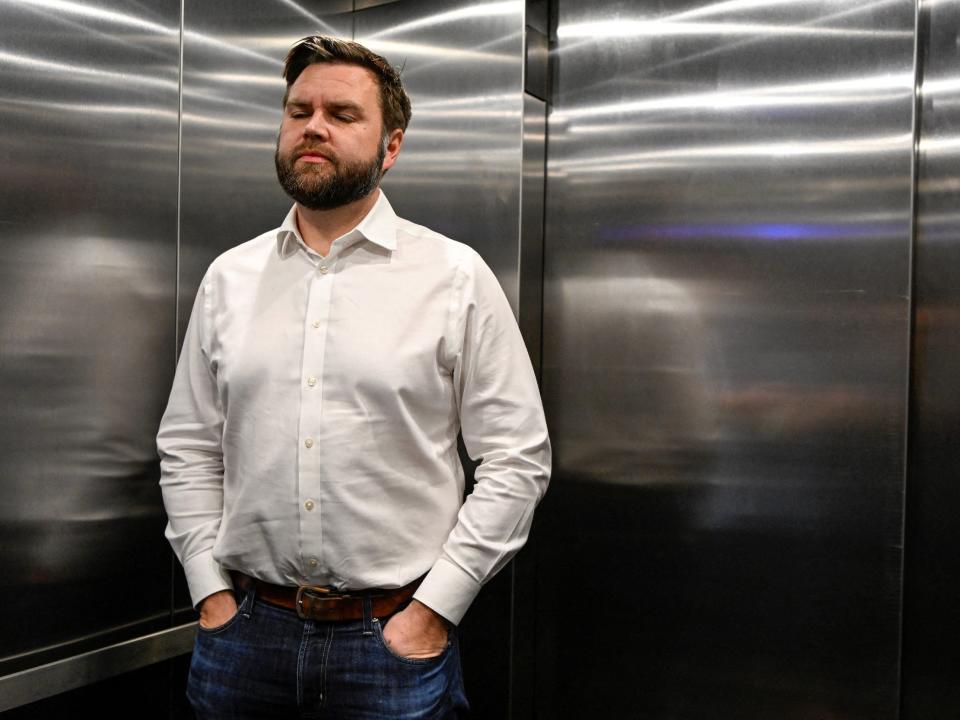 JD Vance in an elevator in 2022.