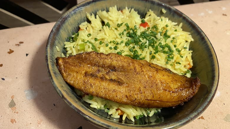 grilled plantain with rice