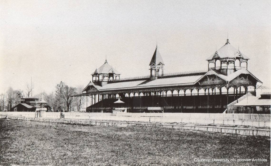 The original grandstand at the racetrack known today as Churchill Downs did not have the iconic Twin Spires. When the track opened in 1875 for the first Kentucky Derby 150 years ago, things were quite a bit different. Kentucky Derby Museum