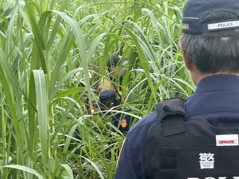 高雄男子曾文溪畔生態調查  迷途草叢警消救出 高雄市陳姓男子23日下午進入台南市曾文溪畔進行生 態調查，卻迷途於高逾2公尺草叢近3小時，體力耗 盡，手機快沒電，趕緊撥打110求救，所幸警消搜救 隊進入草叢展開地毯式搜尋，將人及時救出。 （台南市警察局提供） 中央社記者張榮祥台南傳真  113年5月24日 