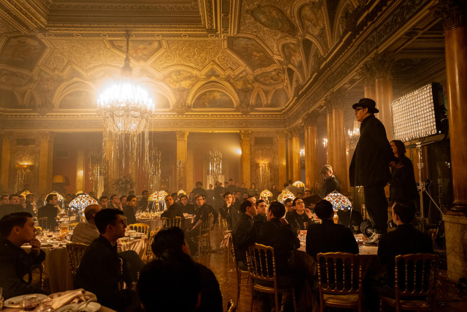 Joe Wright on the set of upcoming Mussolini TV series, M. Il figlio del secolo