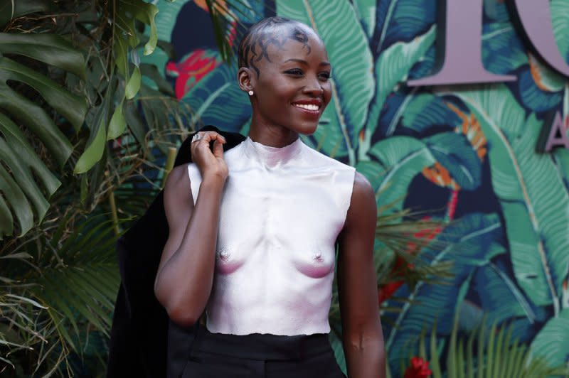 Lupita Nyong'o arrives on the red carpet at the Tony Awards on June 11 in New York City. File Photo by John Angelillo/UPI