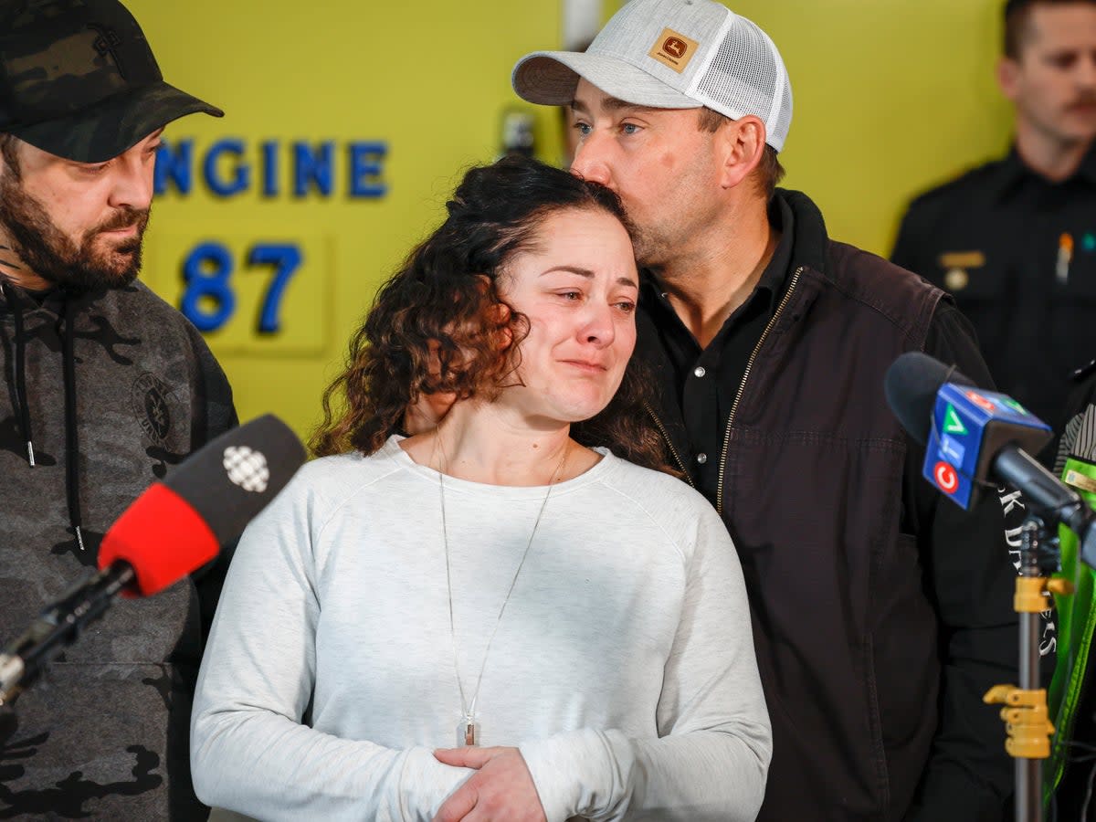 Paramedic Jayme Erickson was called to a crash but didn't know she was trying to save her own daughter because her injuries were too severe (AP)