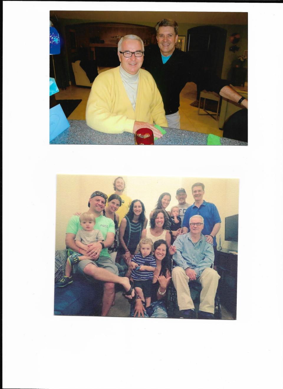 Top photo: Rick DeFuria (left) and Garry Jackson
Bottom photo: Rick DeFuria with his younger sister's entire family, including six nieces and nephews, and six grand nieces and nephews.