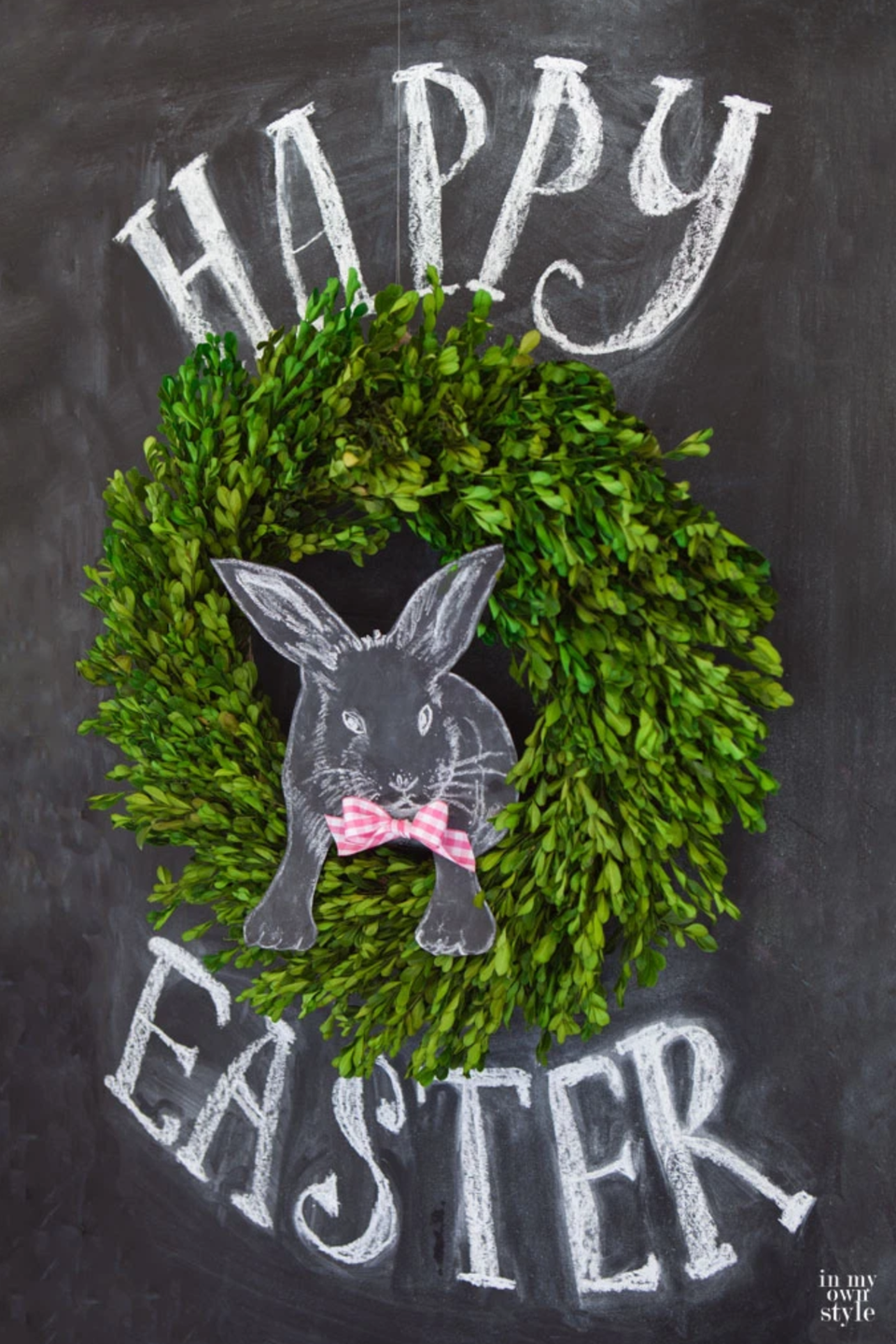 chalkboard easter wreath