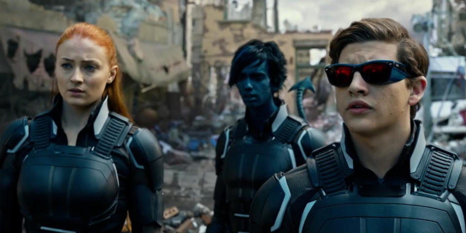 Sophie Turner, Kodi Smit-McPhee and Tye Sheridan in 'X-Men: Apocalypse' (credit: 20th Century Fox)