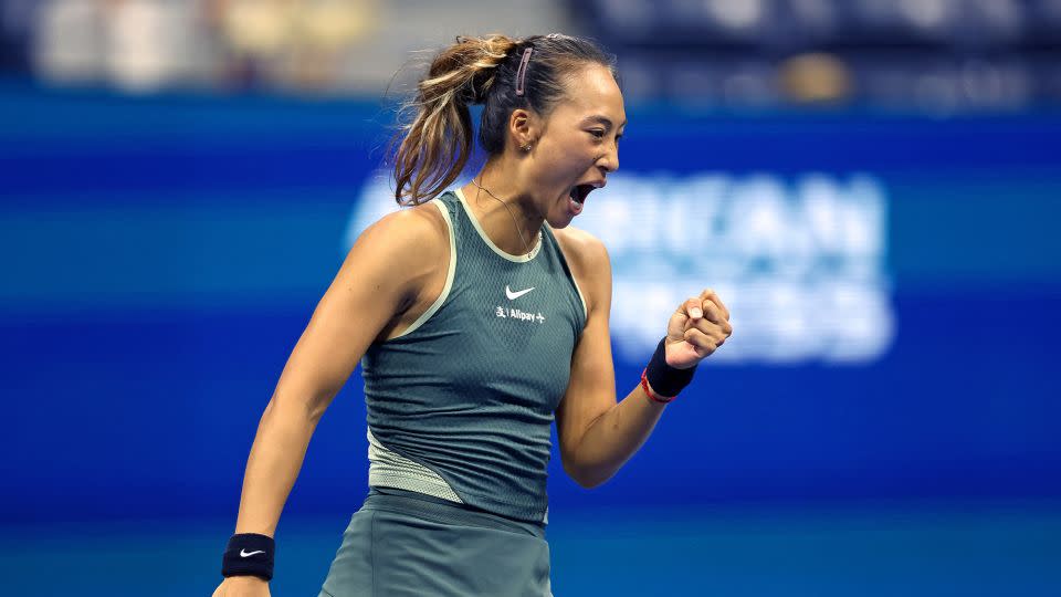 Zheng eventually won at 2:15 a.m. local time. - Charly Triballeau/AFP/Getty Images