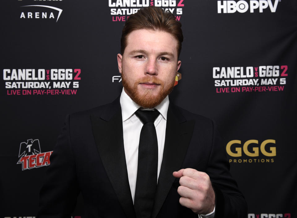 Canelo Alvarez, who failed anti-doping tests on Feb. 17 and Feb. 21, announced Tuesday that he has entered testing with the Voluntary Anti-Doping Agency. (Getty Images)