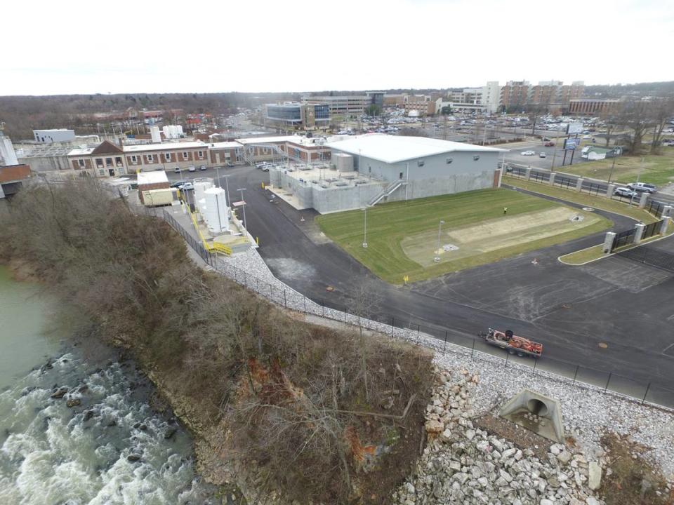 The water treatment plant that serves Bowling Green, Ky., sits beside the Barren River.