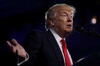 U.S. President Donald Trump addresses the Conservative Political Action Conference (CPAC) in Oxon Hill, Maryland, U.S. February 24, 2017. REUTERS/Jonathan Ernst