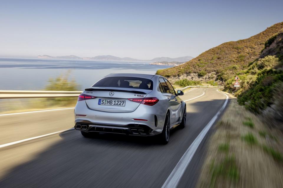 <p>The Mercedes-AMG C 63 S E Performance is able to sprint from zero to 60 mph in 3.3 seconds, according to the manufacturer. That's 0.4 seconds quicker than the outgoing model. </p>