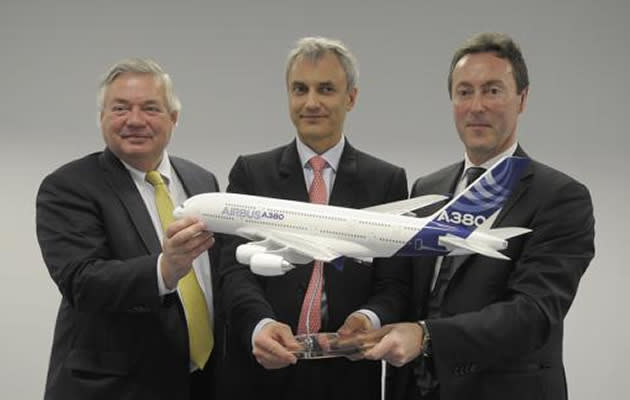 Airbus announced its second major aircraft order of the Singapore Airshow with a deal Wednesday to deliver 20 of its superjumbo A380s to leasing company Amedeo. (Associate Press photo)