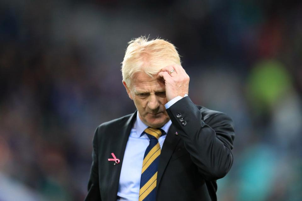 Scotland manager Gordon Strachan appears dejected after the final whistle in Ljubljana (Adam Davy/PA) (PA Archive)