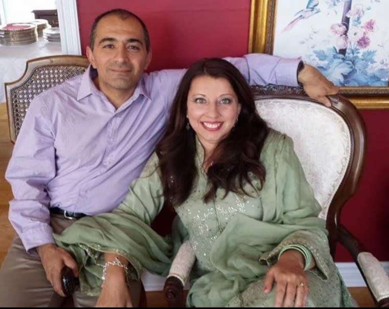 Ausma Khan, an author based in Denver, with her husband during a pre-pandemic Eid, an Islamic holiday after the month of Ramadan. (Photo: Photo provided by Ausma Khan)