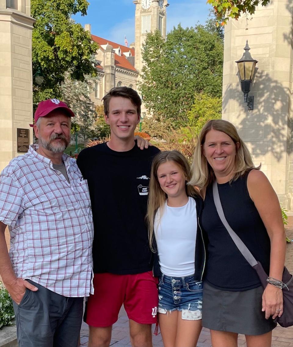 Boston Beer Co. Chief Marketing Officer Lesya Lysyj, at right, and her husband, Bo, at left, with their children, Lev and Nika. The parents of Bo and Lesya Lysyj were displaced from Ukraine in World World II and came to North America in 1950. Bo Lysyj has been helping transport refugees from Ukraine to other parts of Europe during the ongoing crisis.