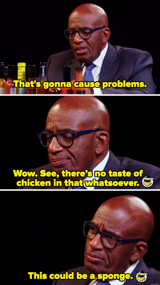 Al Roker saying the chicken wing might as well be a sponge because the chicken had no taste