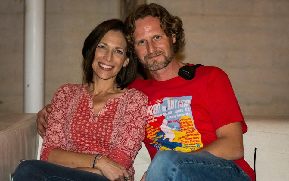 Josh and Linda Heinz, founders of the Concert for Autism, pose at the Concert for Autism at the Tack Room Tavern in Indio, Calif. on Oct. 19, 2019.