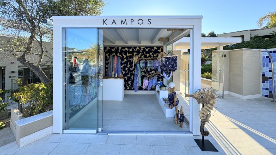 The Kampos pop-up shop at the 7Pines Resort Sardinia hotel.