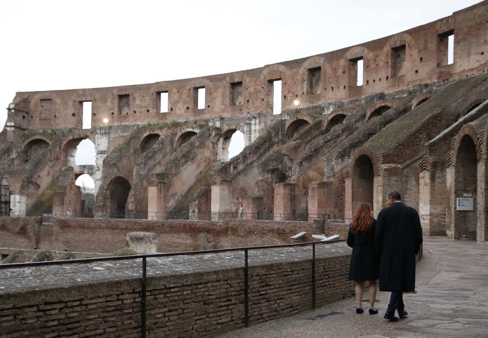 President Obama tours the Colosseum in Rome