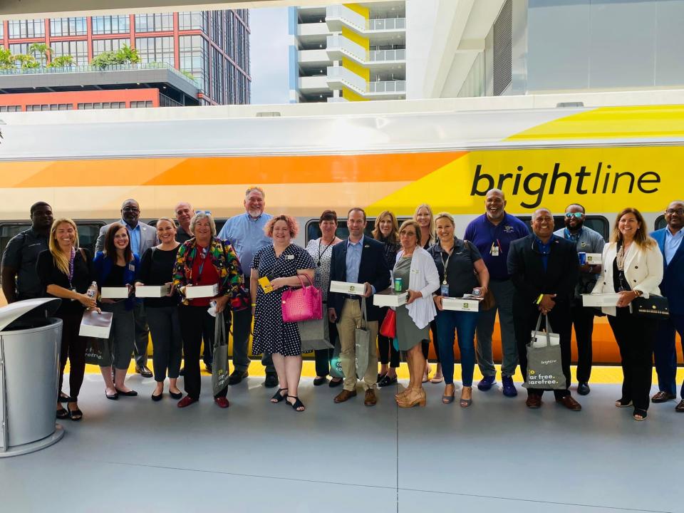 Brevard County municipal leaders visit Brightline station in South Florida.