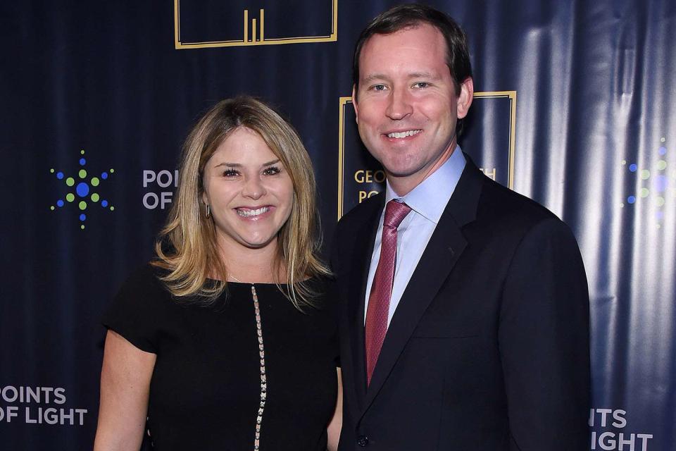 <p>Jamie McCarthy/Getty</p> Jenna Bush Hager and Henry Hager