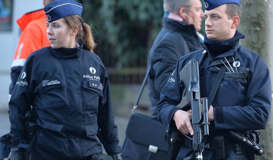 Emergency Responders Investigate White Powder at the Grand Mosque in Brussels 