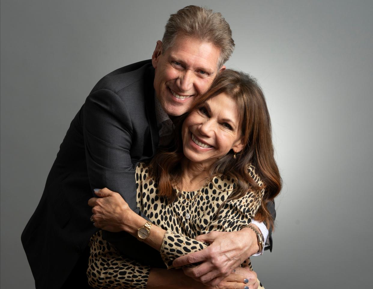 “Golden Bachelor” Gerry Turner and fiancée Theresa Nist pose for a portrait the day after the season series finale.