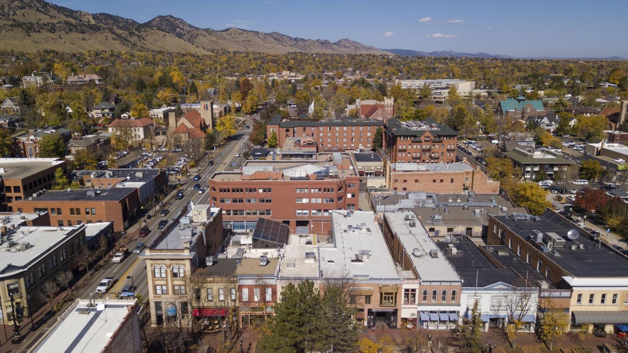 Aerial view of Boulder, Colorado.