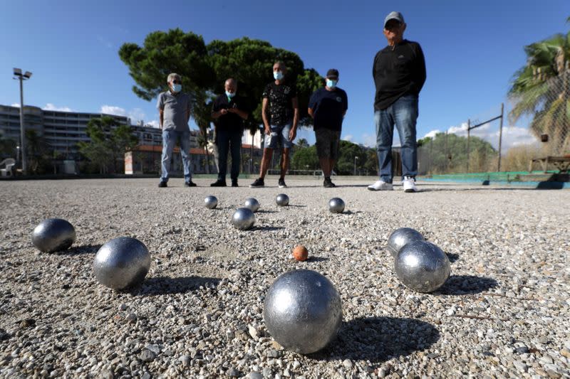 Popular petanque game revival after lockdown in Nice