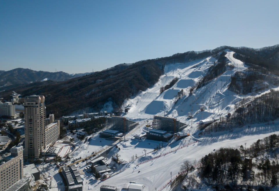 A general view shows the Phoenix Snow Park, in PyeongChang on January 24, 2018.