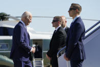 President Joe Biden walks to board Air Force One at Andrews Air Force Base, Md., Saturday, June 25, 2022. Biden is traveling to Germany to attend a Group of Seven summit of leaders of the world's major industrialized nations. After the meeting in the Bavarian Alps, the president will go to Madrid on June 28 to participate in a gathering of NATO member countries. (AP Photo/Susan Walsh)