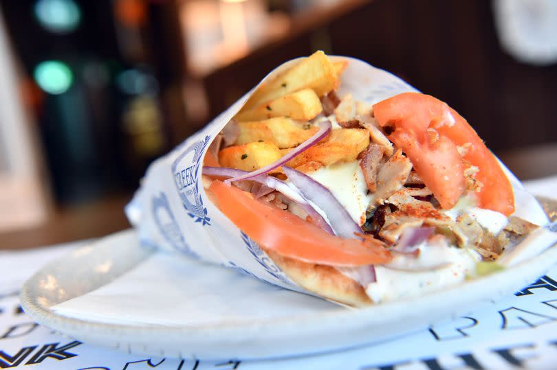 Chicken Gyro at Greek Flavours restaurant on Swansea's Kingsway -Credit:WalesOnline/Rob Browne