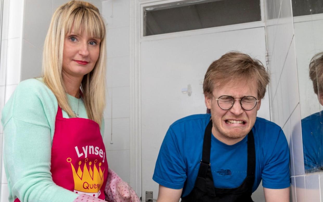 Queen of Clean Lynsey Crombie examines Tom Ough's black mould - Andrew Crowley