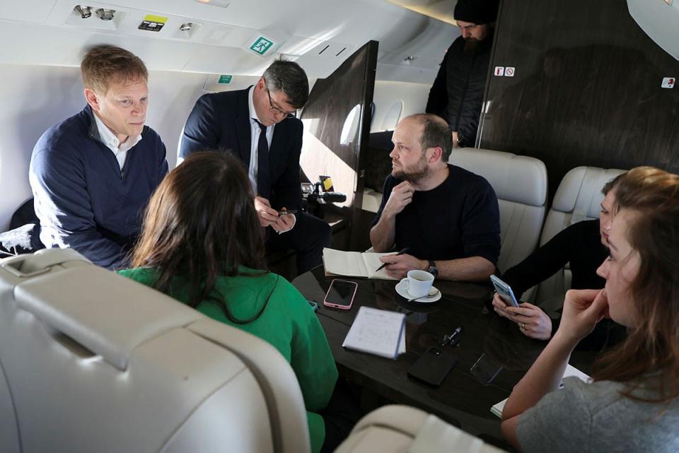 The Defence Secretary The Rt Hon Grant Shapps MP and his Team aboard an RAF Envoy IV CC Mk1 (Cpl Tim Hammond/UK MOD © Crown copyright 2024)