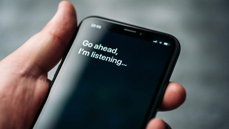 The digital assistant Siri responding on an iPhone