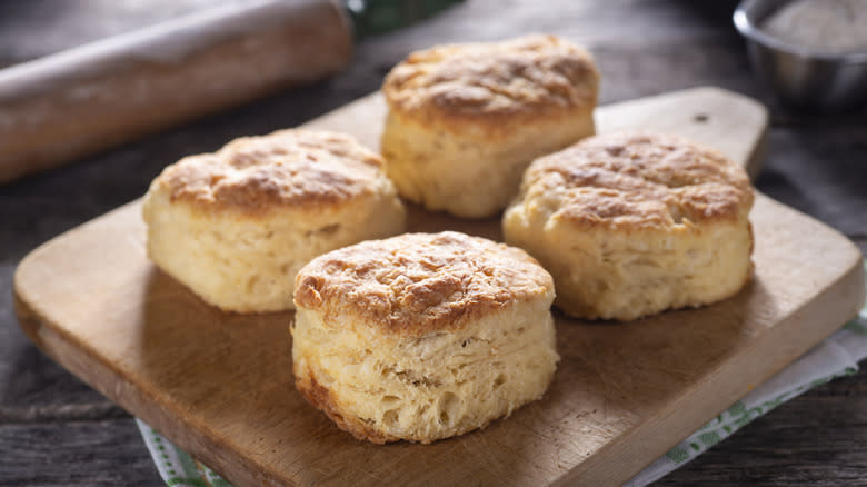 Biscuits on cutting board