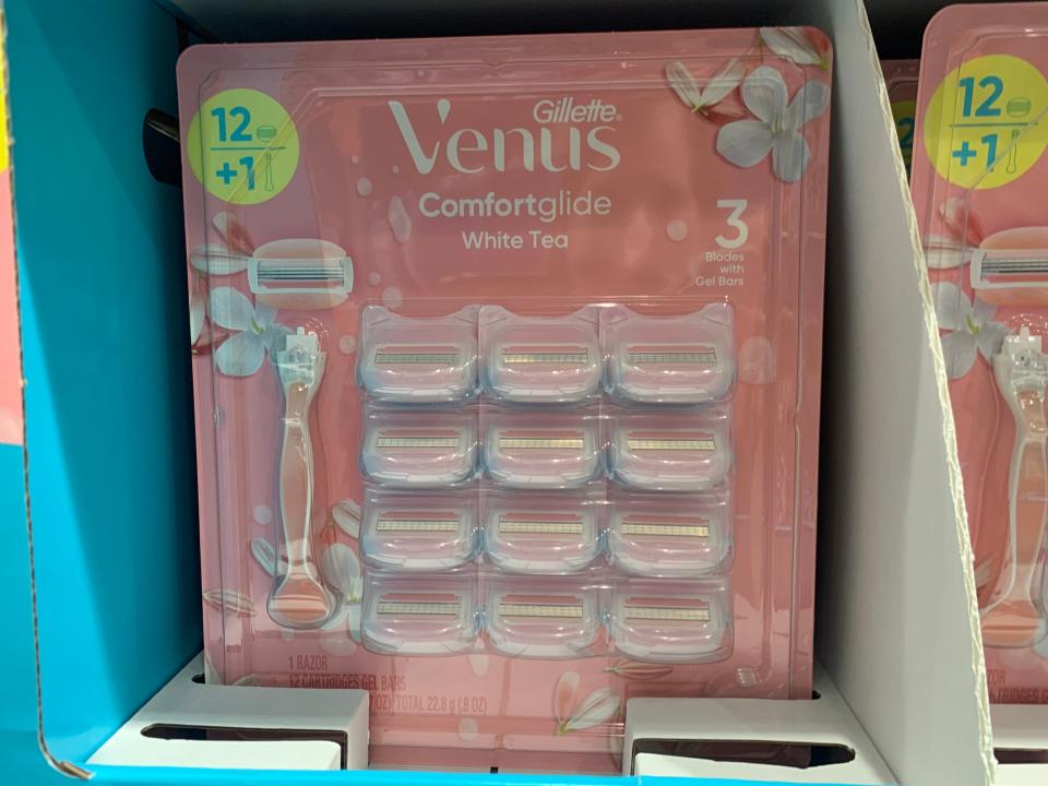 Pink pack of galette venus razor blades at costco