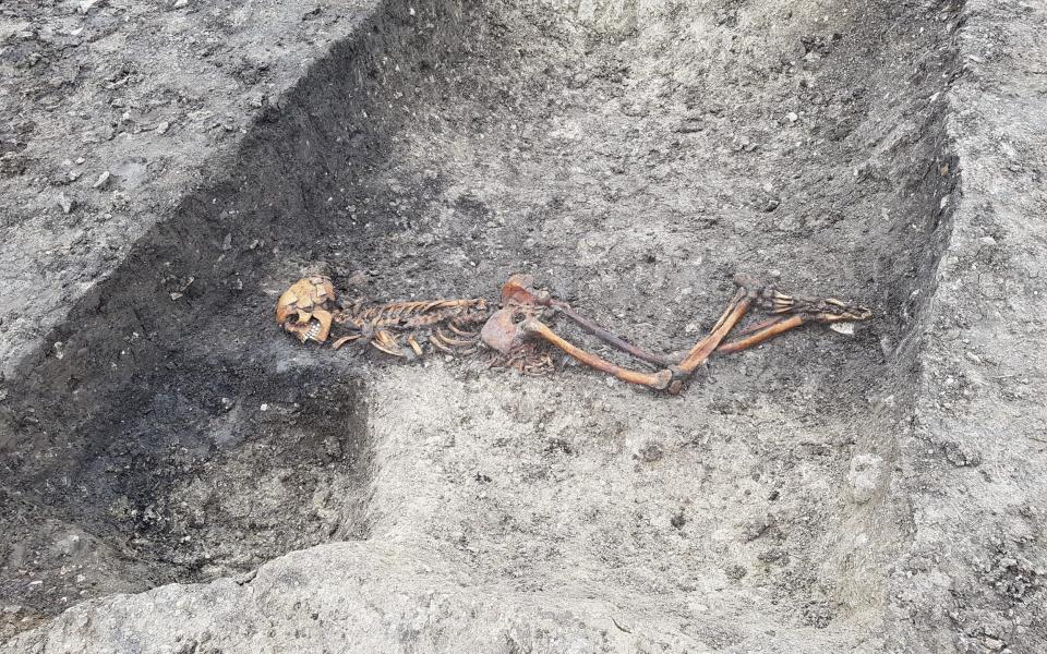 The grisly find was unearthed during the excavation work at Wellwick Farm - HS2/PA