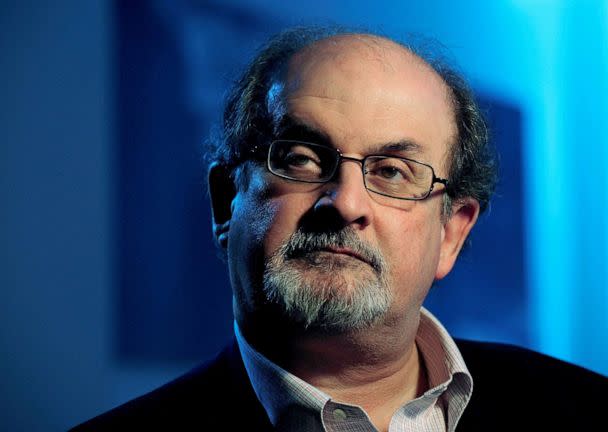 PHOTO: Author Salman Rushdie listens during an interview with Reuters in London, April 15, 2008.  (Dylan Martinez/Reuters, FILE)