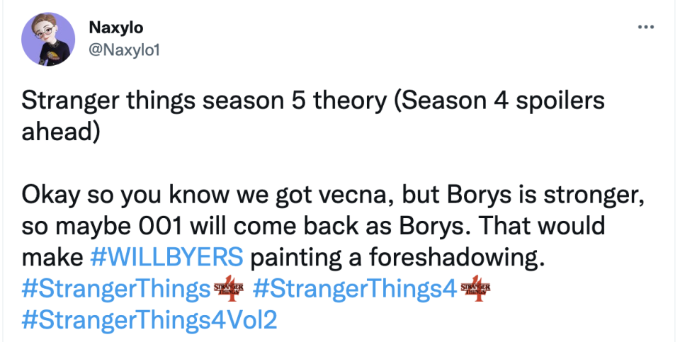 theory saying that maybe One will come back as Borys