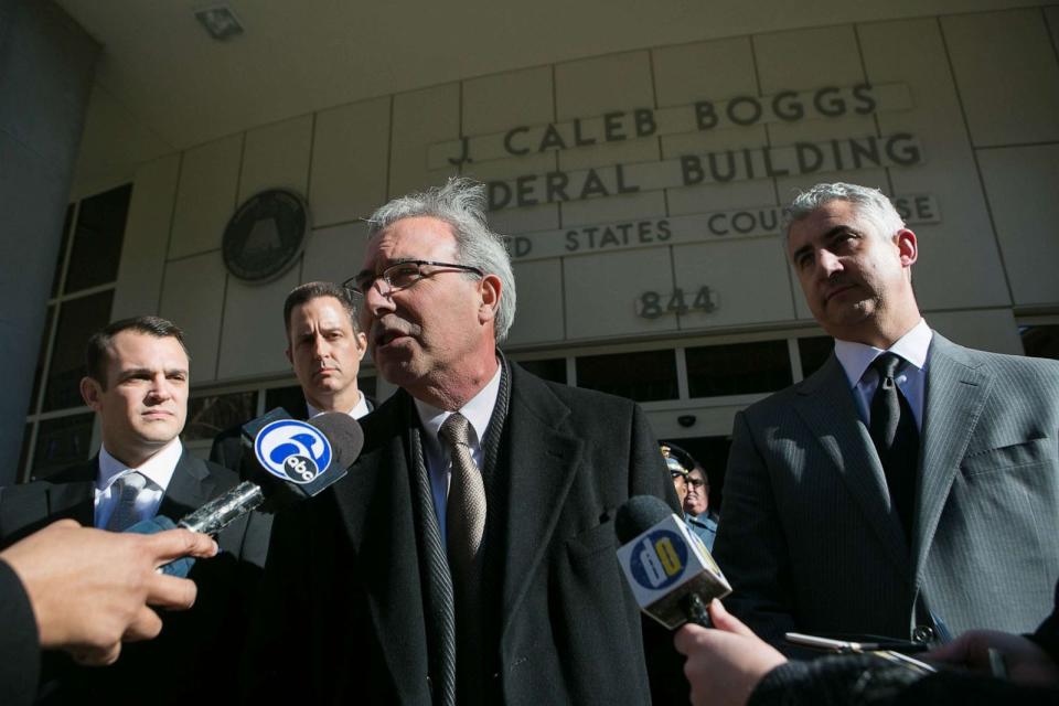 PHOTO: U.S. Attorney David Weiss gives a press conference outside of the Federal Courthouse on Feb 14, 2016. (Suchat Pederson/AP, FILE)