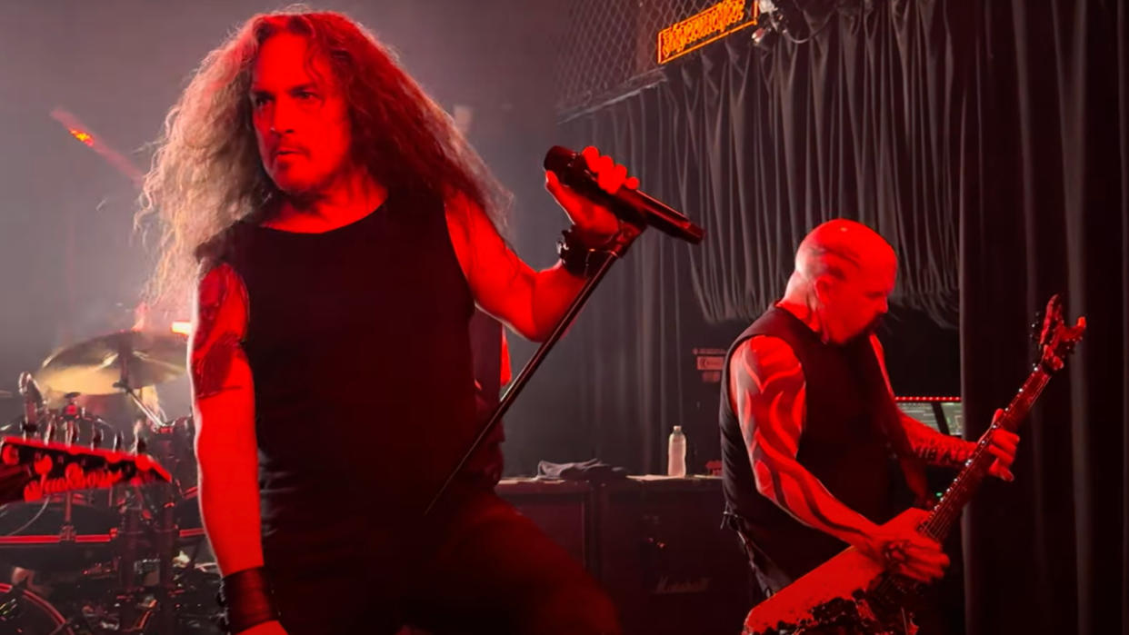  Kerry King and Mark Osegueda onstage in 2024. 