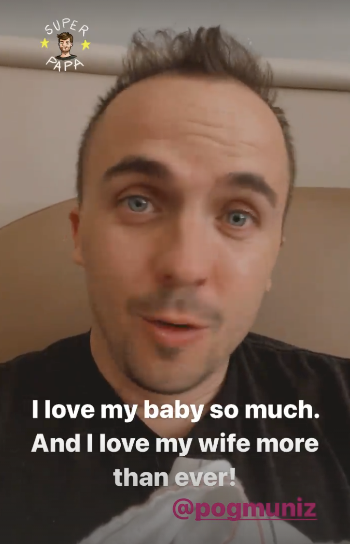 Frankie Muniz looked emotional as he announced his son's arrival on Instagram. (Frankie Muniz/Instagram)