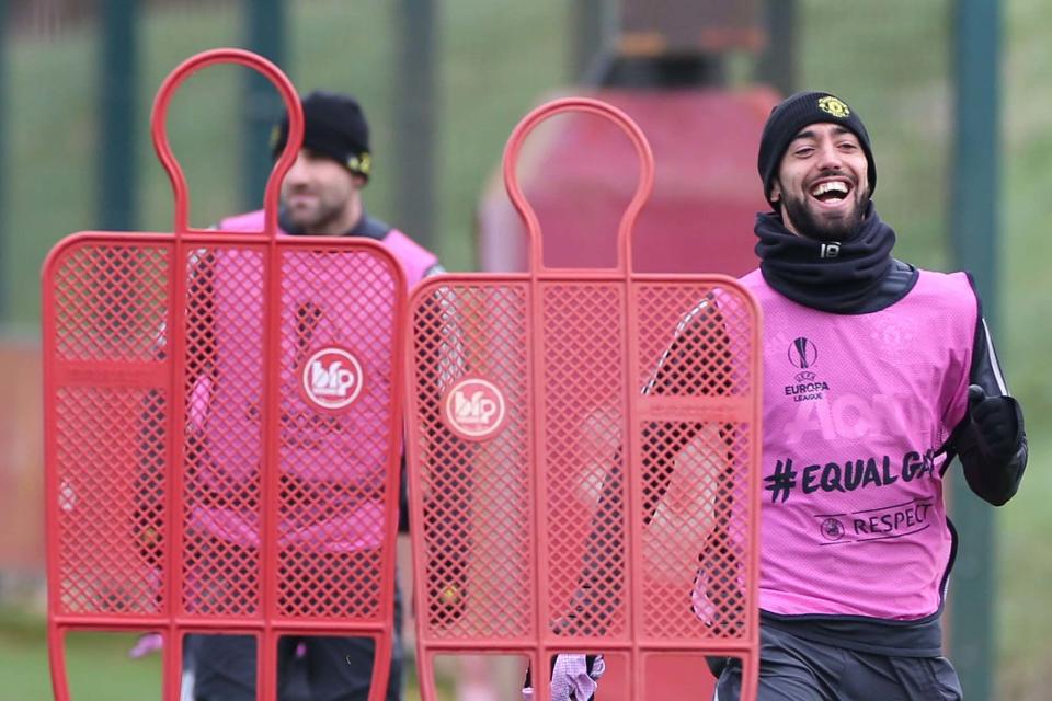 Bruno Fernandes appears to be enjoying life at his new club Photo: Manchester United via Getty Images