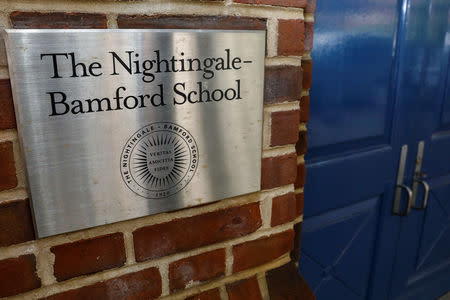 The entrance way to the Nightingale-Bamford School, an independent K-12 girls' school, is seen in New York City, U.S., August 18, 2018. REUTERS/Brendan McDermid