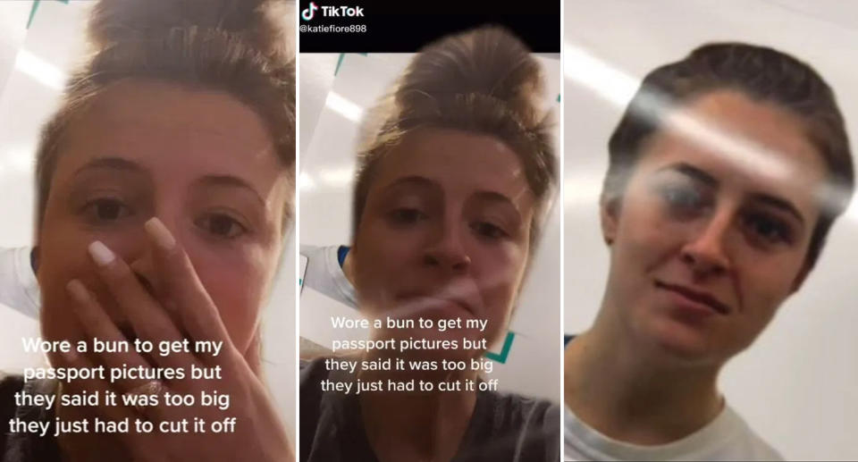 TikTok user, katiefiore898, shares her passport photoshop fail